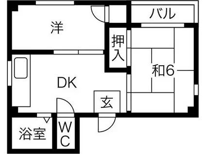 GS東三国(2DK/4階)の間取り写真