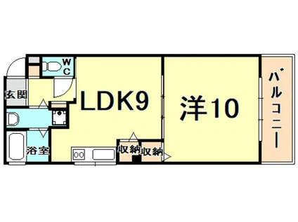 メープル甲子園(1LDK/3階)の間取り写真