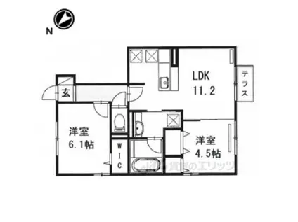 サンシャイン北斗(2LDK/1階)の間取り写真