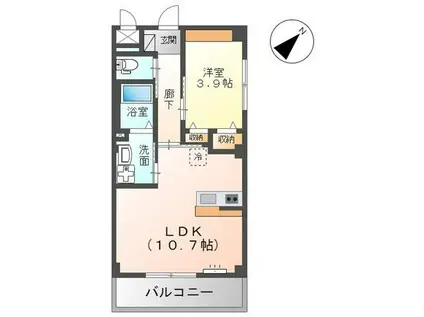 ニューコスモ(1LDK/1階)の間取り写真