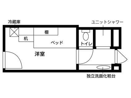 中央ラインハウス小金井(ワンルーム/1階)の間取り写真