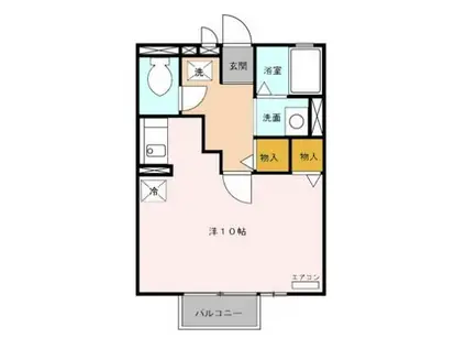 ラ・メールTAKASAGO B(ワンルーム/2階)の間取り写真