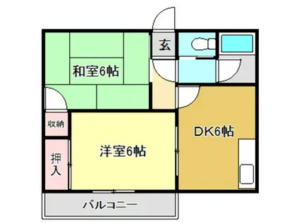 メゾン音三郎(2DK/2階)の間取り写真