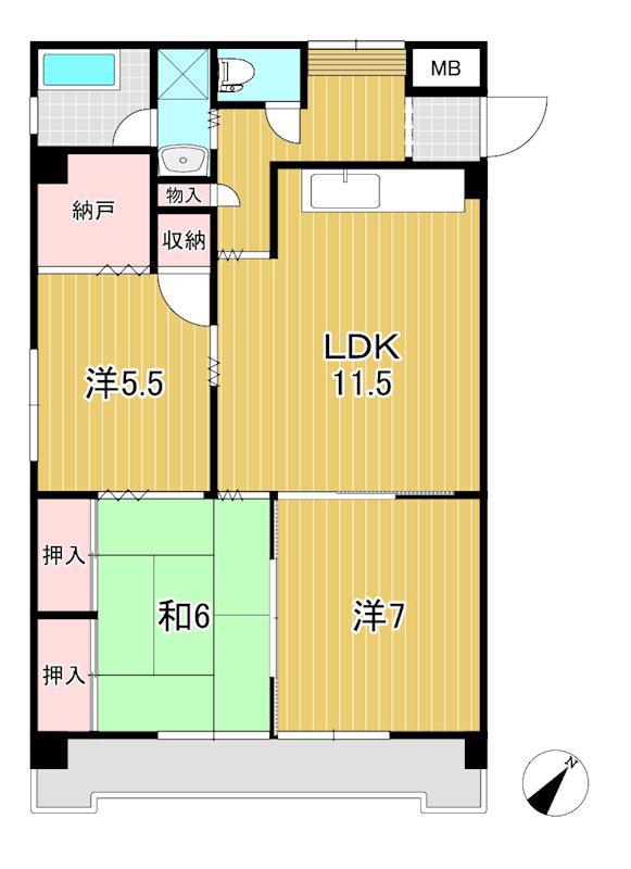 三協ビル(3LDK/4階)の間取り写真