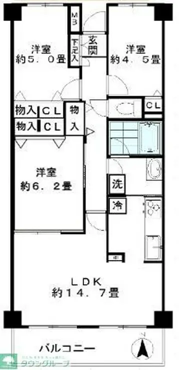 ジュネス 5階階 間取り