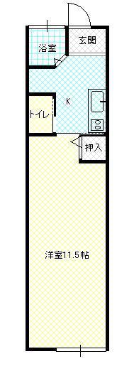 サングリーンあらき(1K/1階)の間取り写真