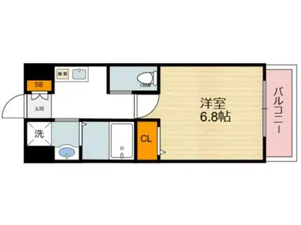 AVANTIO GRANDE(1K/2階)の間取り写真