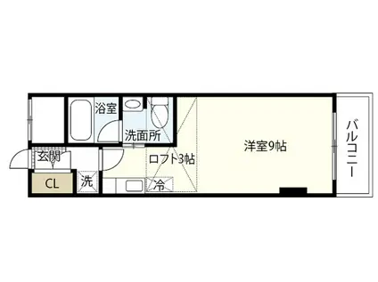 エクセリア舟入本町(ワンルーム/2階)の間取り写真