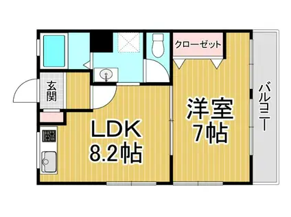 ハイツ77(1LDK/3階)の間取り写真