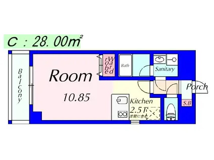 エンゼルプラザイーストI(ワンルーム/10階)の間取り写真