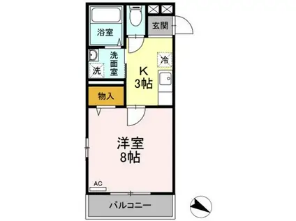 サンマリーノ(1K/2階)の間取り写真