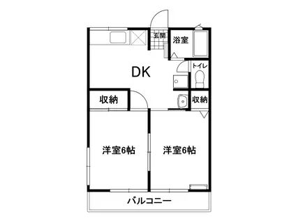 パーク21A(2DK/1階)の間取り写真