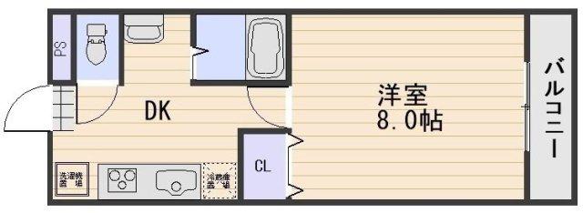 ピア大元駅前(1DK/1階)の間取り写真