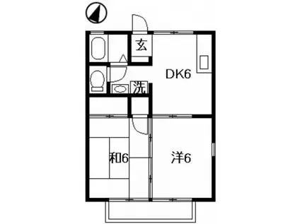 セジュール吉田(2DK/1階)の間取り写真