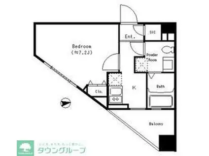 パークキューブ四谷三丁目(1K/5階)の間取り写真