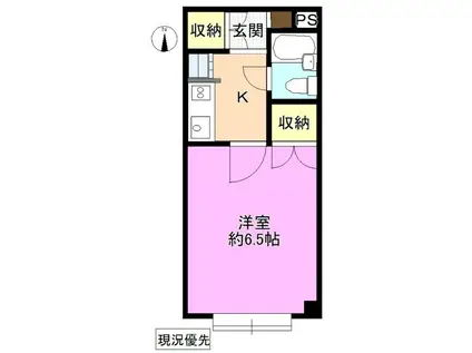 シガ第2ハイツ(1K/2階)の間取り写真