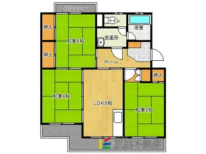 ビレッジ都府楼II(3DK/3階)の間取り写真