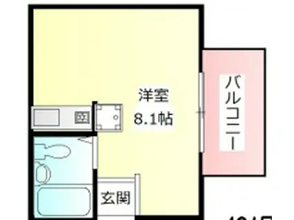 エルカーサ(ワンルーム/4階)の間取り写真