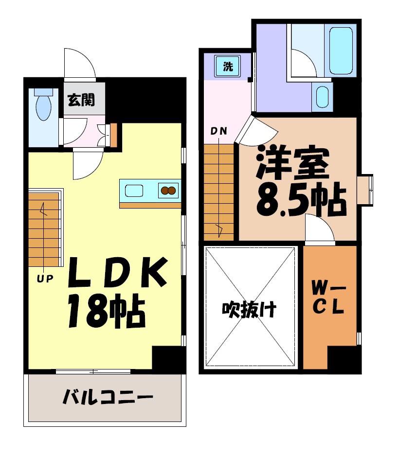 MARKS SQUARE(1LDK/6階)の間取り写真