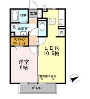 メゾンドコンフォート(1LDK/1階)の間取り写真
