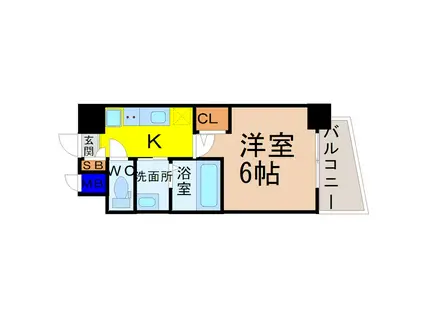 エステムコート名古屋ステーションクロス(1K/2階)の間取り写真