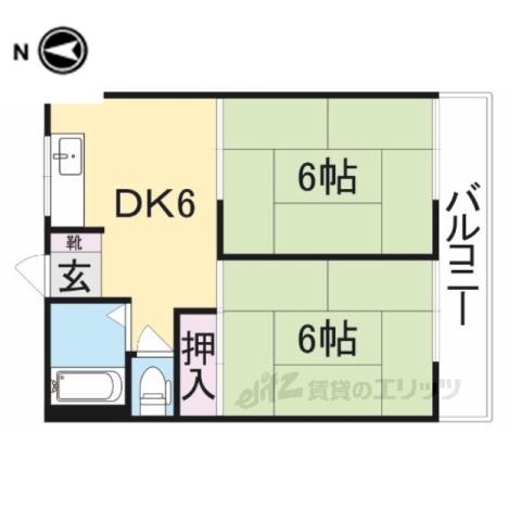 ニュー芝ハイツ(2DK/2階)の間取り写真