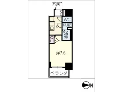 SHOKEN RESIDENCE名古屋 太閤通(1K/14階)の間取り写真