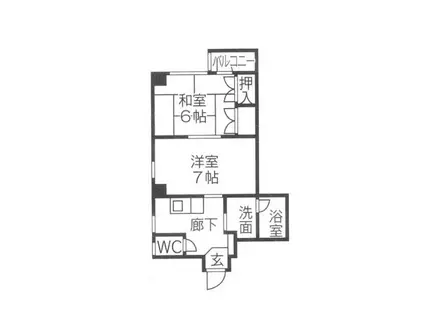 トランプ(2K/4階)の間取り写真