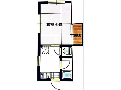 ピュアハウス本久保(1K/1階)の間取り写真