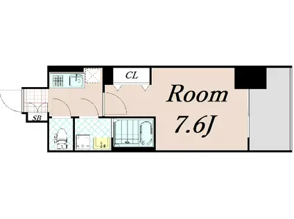 ソルテラス京都西院 STATION SIDE(1K/2階)の間取り写真