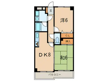 メゾン打出(2DK/4階)の間取り写真