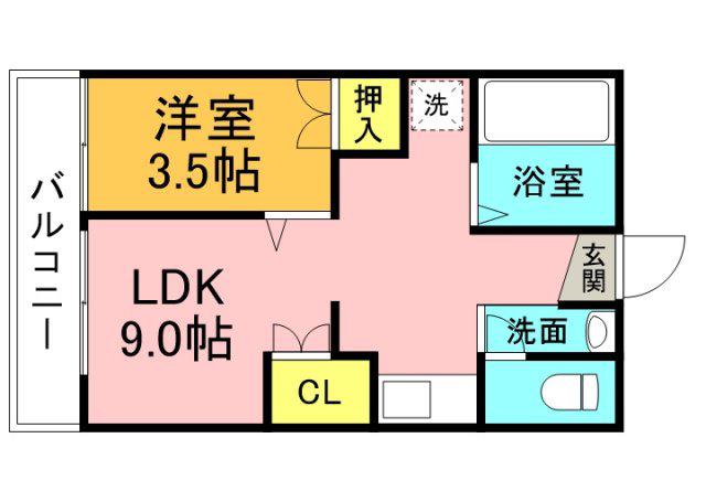 フジビル23(1LDK/4階)の間取り写真