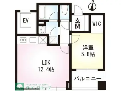 PARK AYASE(1LDK/7階)の間取り写真