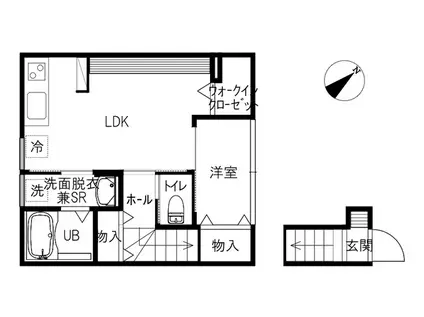 INTEGRAL PLAGE(1LDK/2階)の間取り写真
