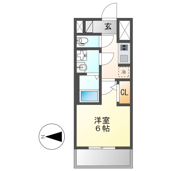 ステージファースト名古屋尾頭橋(1K/3階)の間取り写真