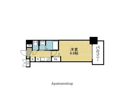 LUXE深江橋II(1K/8階)の間取り写真