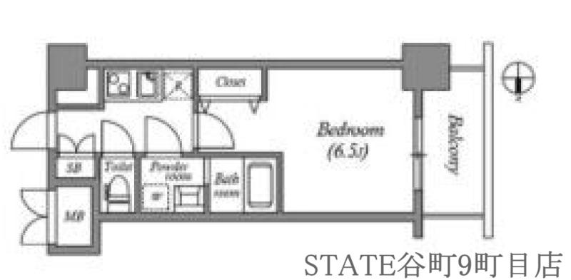 ワールドアイ難波CITY GATE(ワンルーム/10階)の間取り写真