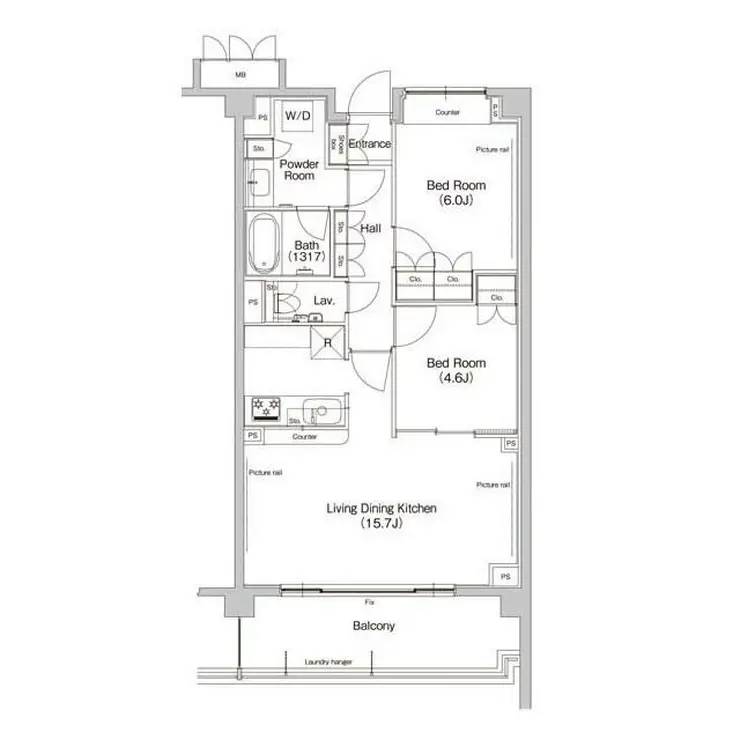 ヒューリックレジデンス新宿戸山 5階階 間取り