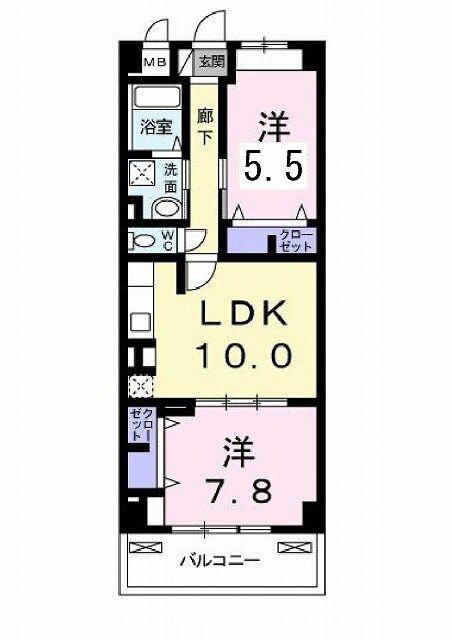 グラン・ルミエール(2LDK/3階)の間取り写真
