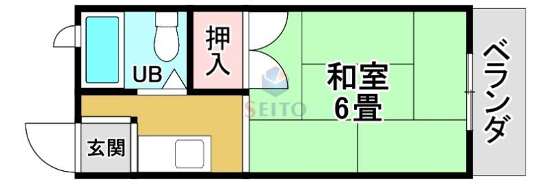 グリーンハイツ(1K/1階)の間取り写真