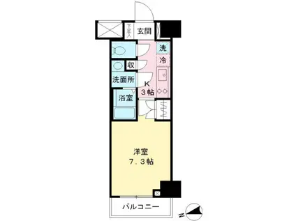 ACOLT府中緑町(1K/2階)の間取り写真