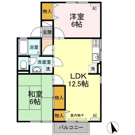 シャルマンM(2LDK/2階)の間取り写真
