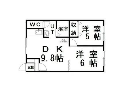 エーコー弟子屈I(2DK/2階)の間取り写真