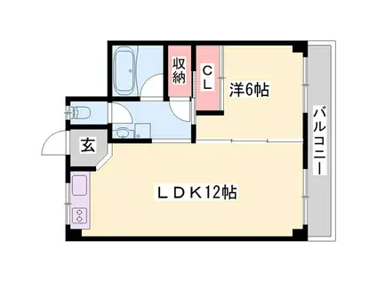三木グリーンハイツ(1LDK/2階)の間取り写真