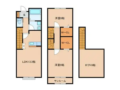 エスペランサ岩切II(2LDK/1階)の間取り写真
