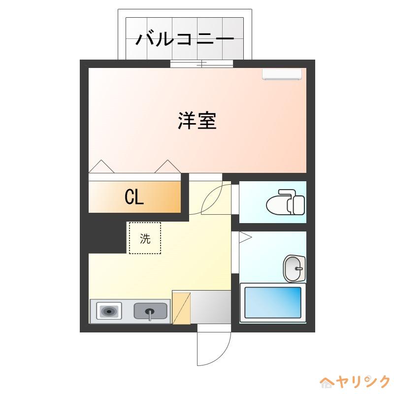 グレーンパーク西一社(1K/2階)の間取り写真