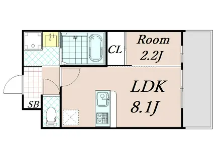 アドバンス京都リエートII(1LDK/1階)の間取り写真