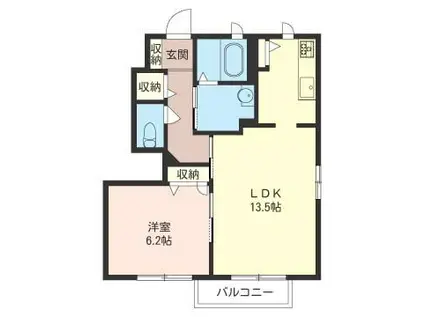 ドミール・エージェントB(1LDK/1階)の間取り写真