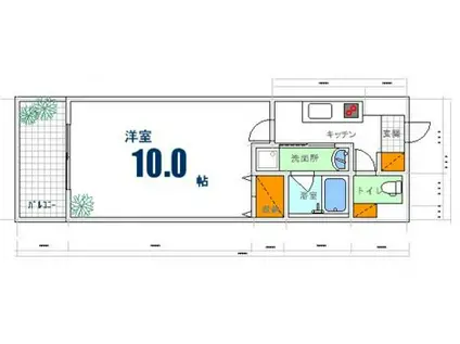  第38やたがいビル(1K/8階)の間取り写真