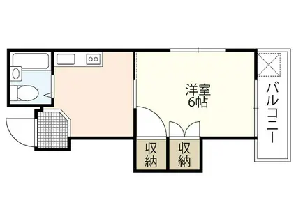 フラワービル(1K/2階)の間取り写真